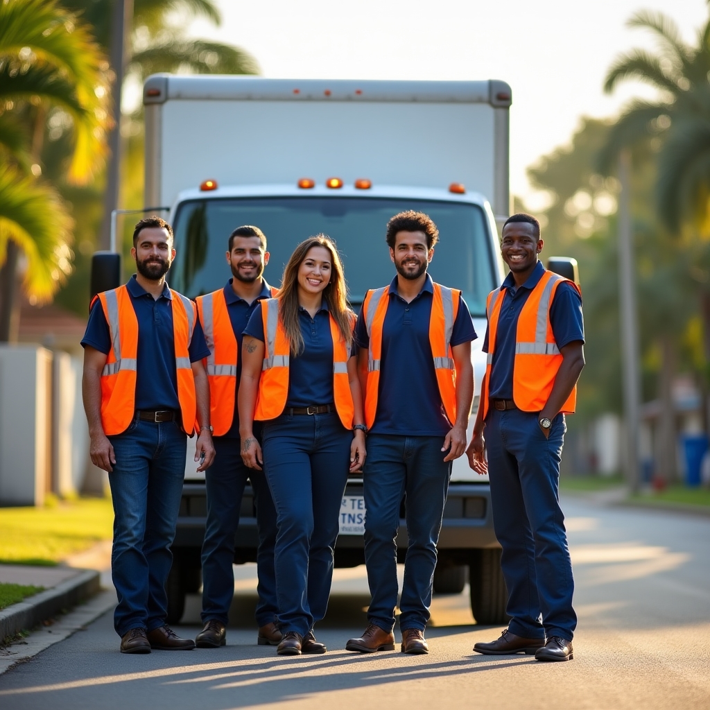 Professional moving team with truck in Asunción